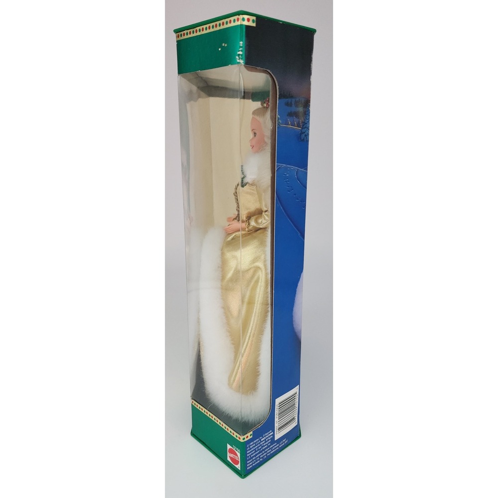 Mattel Happy Holidays Barbie 1994 Doll Gold White Special Edition New 12155 - Picture 10 of 14